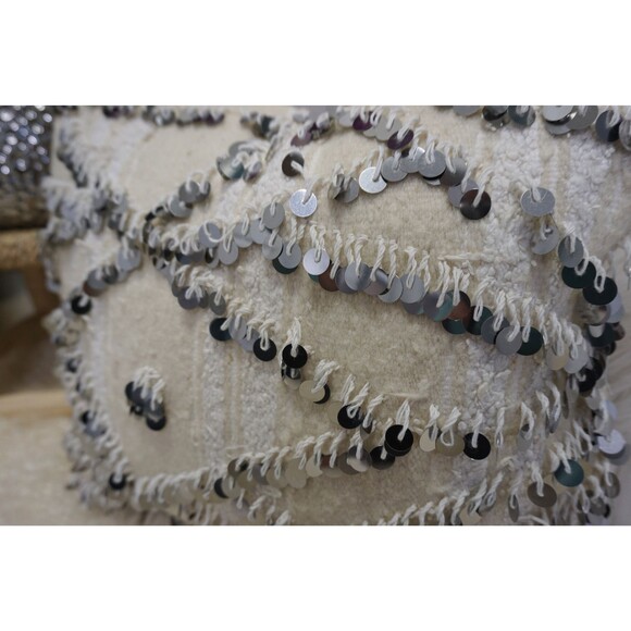 Moroccan Wedding Blanket Pillow Cover Vintage Handira Cushion 03YS00390 - Picture 3 of 10